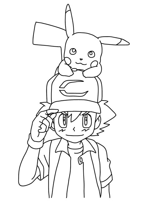 ash and pikachu coloring pages|Ash And Pikachu – Coloring Pages and Books in PDF